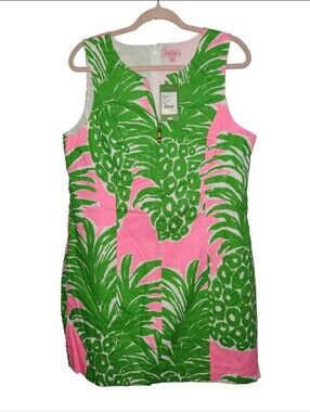 NWT Sz 14 Lilly Pulitzer Mila Shift Pink Pout Flamenco Pineapples